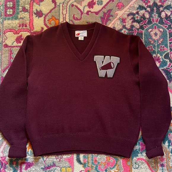 Vintage UNISEX Cheerleader Varsity Letterman Sweater 100% Wool - Picture 9 of 14